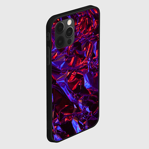 Чехол iPhone 12 Pro Текстура кристалла / 3D-Черный – фото 2