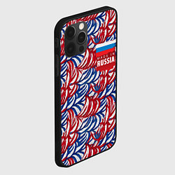 Чехол для iPhone 12 Pro Флаг России и узоры, цвет: 3D-черный — фото 2