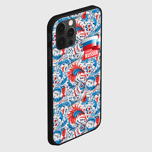 Чехол iPhone 12 Pro Russia pattern / 3D-Черный – фото 2