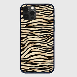 Чехол для iPhone 12 Pro Шкура зебры и белого тигра, цвет: 3D-черный