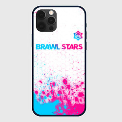 Чехол iPhone 12 Pro Brawl Stars neon gradient style: символ сверху