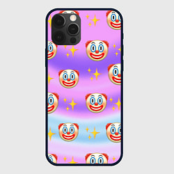 Чехол для iPhone 12 Pro Узор с Клоунами, цвет: 3D-черный