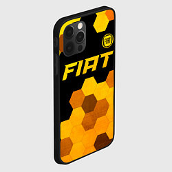 Чехол для iPhone 12 Pro Fiat - gold gradient: символ сверху, цвет: 3D-черный — фото 2
