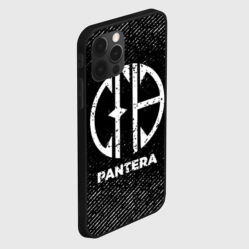 Чехол iPhone 12 Pro Pantera с потертостями на темном фоне / 3D-Черный – фото 2