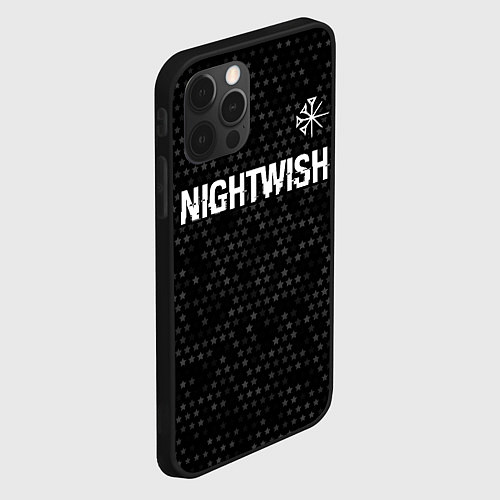 Чехол iPhone 12 Pro Nightwish glitch на темном фоне: символ сверху / 3D-Черный – фото 2