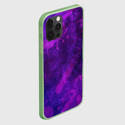 Чехол iPhone 12 Pro Текстура - Purple explosion / 3D-Салатовый – фото 2