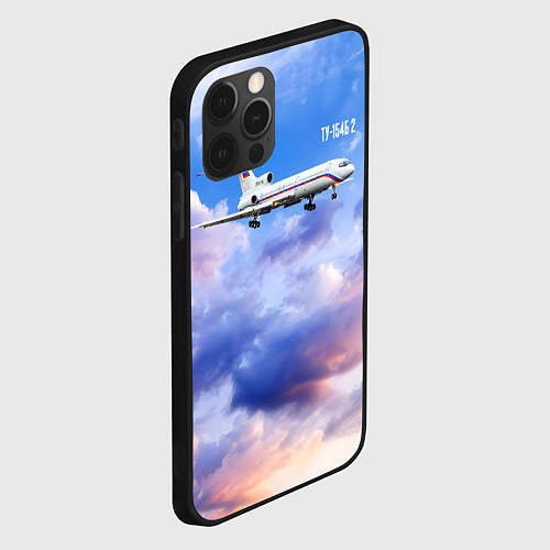 Чехол iPhone 12 Pro Ту-154 Розовый закат / 3D-Черный – фото 2