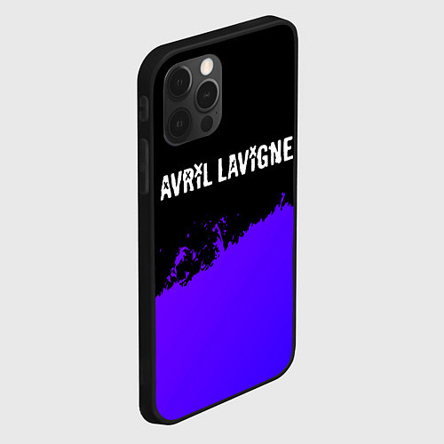 Чехол iPhone 12 Pro Avril Lavigne purple grunge / 3D-Черный – фото 2