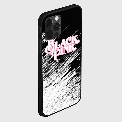 Чехол iPhone 12 Pro Blackpink - черно-белый / 3D-Черный – фото 2