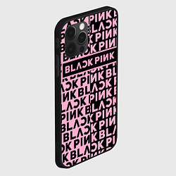 Чехол для iPhone 12 Pro Blackpink - pink text, цвет: 3D-черный — фото 2