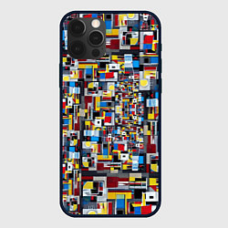 Чехол для iPhone 12 Pro Живопись в стиле Мондриан, цвет: 3D-черный