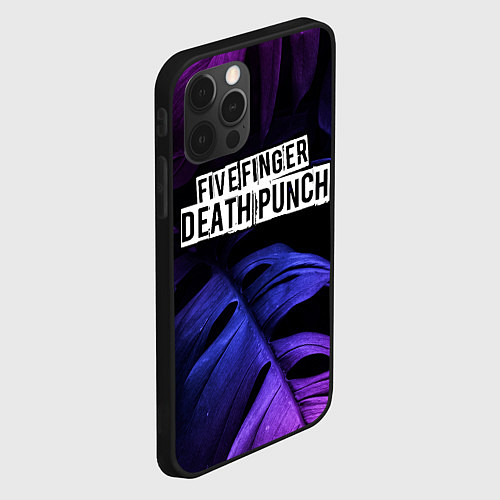 Чехол iPhone 12 Pro Five Finger Death Punch neon monstera / 3D-Черный – фото 2