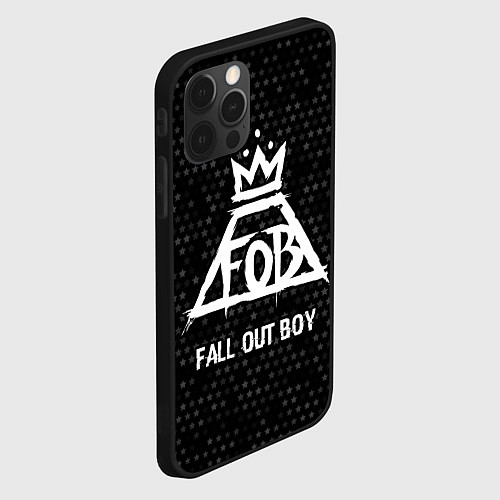 Чехол iPhone 12 Pro Fall Out Boy glitch на темном фоне / 3D-Черный – фото 2