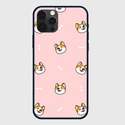 Чехол для iPhone 12 Pro Pink corgi, цвет: 3D-черный