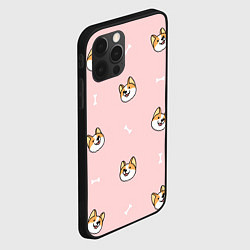 Чехол для iPhone 12 Pro Pink corgi, цвет: 3D-черный — фото 2