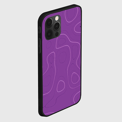 Чехол iPhone 12 Pro Объемные разводы - яркий фиолетовый - узор Хуф и С / 3D-Черный – фото 2