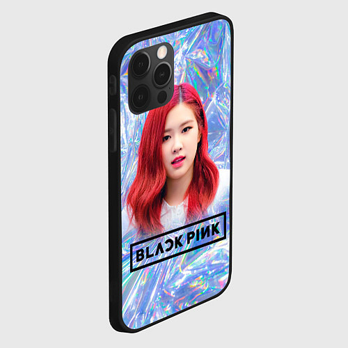 Чехол iPhone 12 Pro Blackpink Rose / 3D-Черный – фото 2