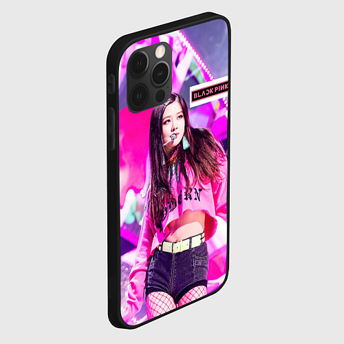 Чехол iPhone 12 Pro Rose Blackpink / 3D-Черный – фото 2