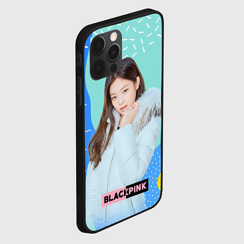 Чехол iPhone 12 Pro Blackpink winter style / 3D-Черный – фото 2