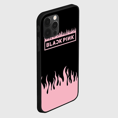 Чехол iPhone 12 Pro Blackpink - flames / 3D-Черный – фото 2