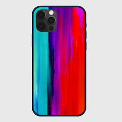 Чехол для iPhone 12 Pro Цвета радуги, цвет: 3D-черный