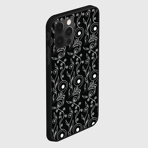 Чехол iPhone 12 Pro Black style pattern / 3D-Черный – фото 2