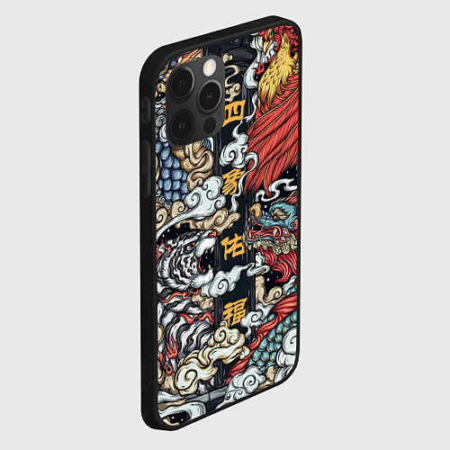Чехол iPhone 12 Pro Japanese art / 3D-Черный – фото 2