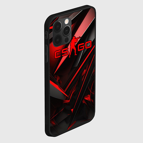 Чехол iPhone 12 Pro CS GO black red / 3D-Черный – фото 2