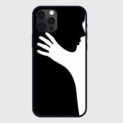 Чехол для iPhone 12 Pro Чёрно-белый рисунок, цвет: 3D-черный