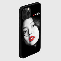 Чехол для iPhone 12 Pro Blackpink Jennie Red lips, цвет: 3D-черный — фото 2