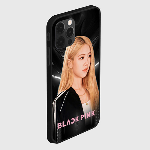 Чехол iPhone 12 Pro Rose Blackpink music / 3D-Черный – фото 2