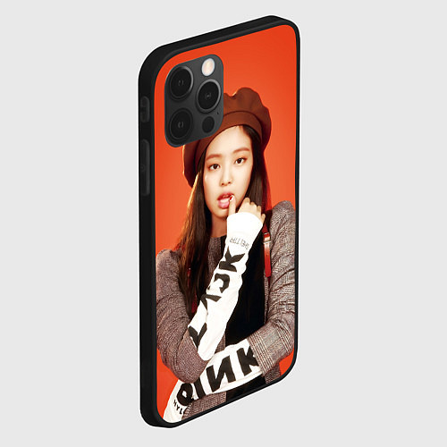 Чехол iPhone 12 Pro Blackpink Jennie in beret / 3D-Черный – фото 2