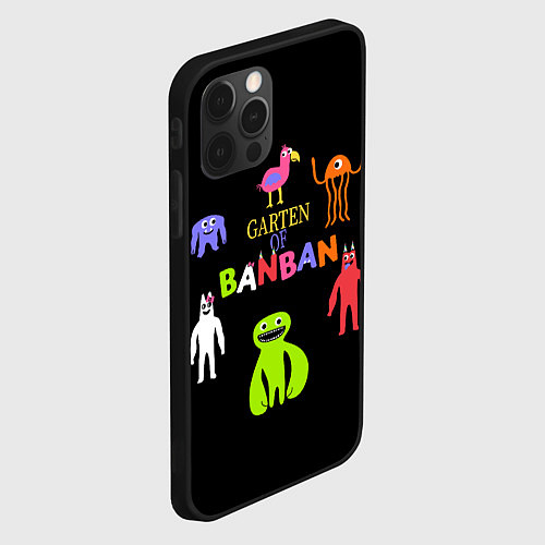 Чехол iPhone 12 Pro Детский сад Банбана персонажи / 3D-Черный – фото 2