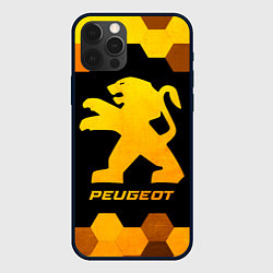 Чехол для iPhone 12 Pro Peugeot - gold gradient, цвет: 3D-черный