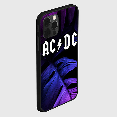 Чехол iPhone 12 Pro AC DC neon monstera / 3D-Черный – фото 2