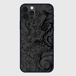 Чехол для iPhone 12 Pro Black dragon - grunge, цвет: 3D-черный