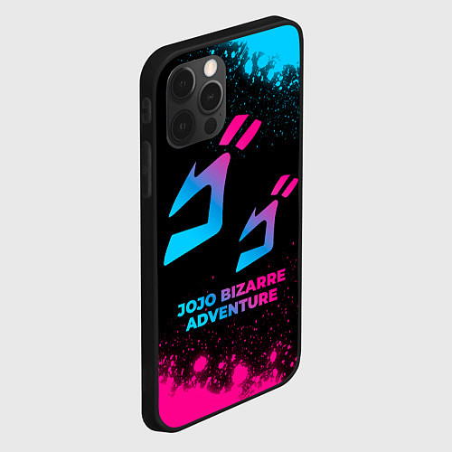 Чехол iPhone 12 Pro JoJo Bizarre Adventure - neon gradient / 3D-Черный – фото 2