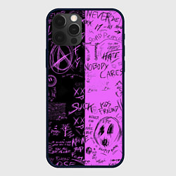 Чехол для iPhone 12 Pro Dead inside purple black, цвет: 3D-черный