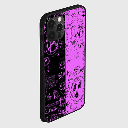 Чехол iPhone 12 Pro Dead inside purple black / 3D-Черный – фото 2