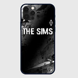 Чехол для iPhone 12 Pro The Sims glitch на темном фоне: символ сверху, цвет: 3D-черный