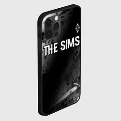 Чехол для iPhone 12 Pro The Sims glitch на темном фоне: символ сверху, цвет: 3D-черный — фото 2