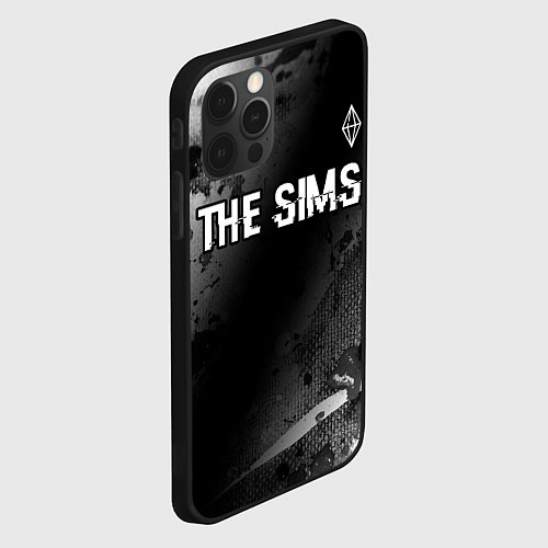 Чехол iPhone 12 Pro The Sims glitch на темном фоне: символ сверху / 3D-Черный – фото 2