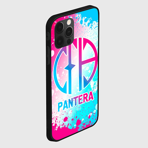 Чехол iPhone 12 Pro Pantera neon gradient style / 3D-Черный – фото 2