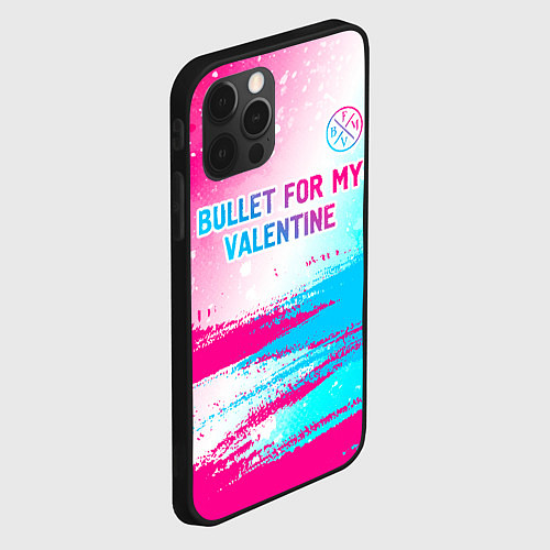 Чехол iPhone 12 Pro Bullet For My Valentine neon gradient style: симво / 3D-Черный – фото 2