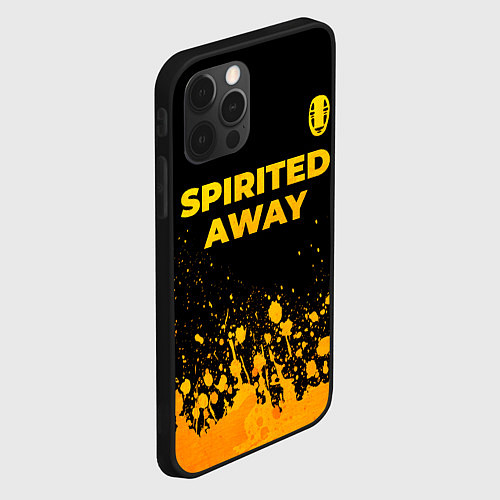 Чехол iPhone 12 Pro Spirited Away - gold gradient: символ сверху / 3D-Черный – фото 2