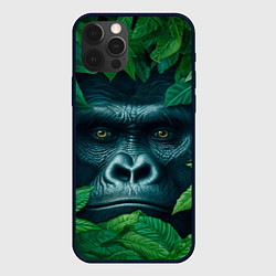 Чехол для iPhone 12 Pro Горилла в кустах, цвет: 3D-черный