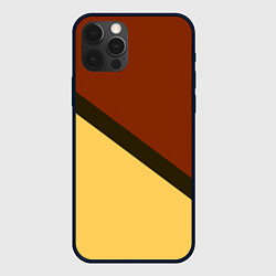 Чехол для iPhone 12 Pro Желто-красный диагональ, цвет: 3D-черный