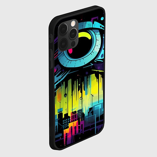 Чехол iPhone 12 Pro The eye of cyberpunk / 3D-Черный – фото 2