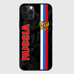 Чехол для iPhone 12 Pro Russia black style, цвет: 3D-черный