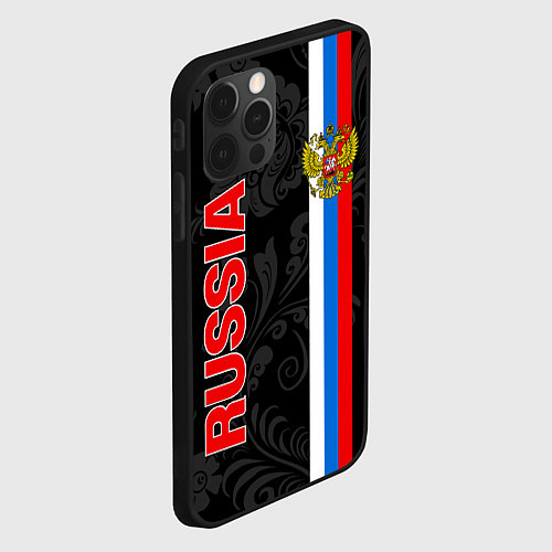 Чехол iPhone 12 Pro Russia black style / 3D-Черный – фото 2